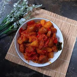 Kentang Bakso Sambal Gula Merah