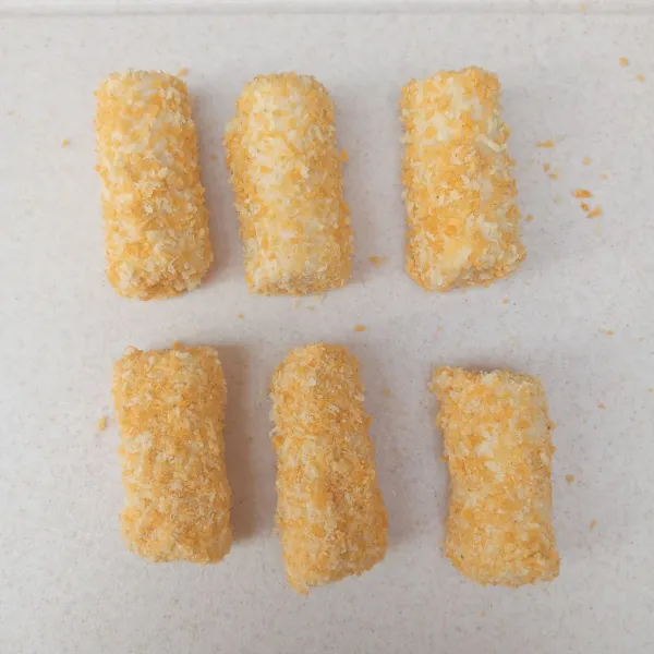 Lakukan hingga semua terbalut.