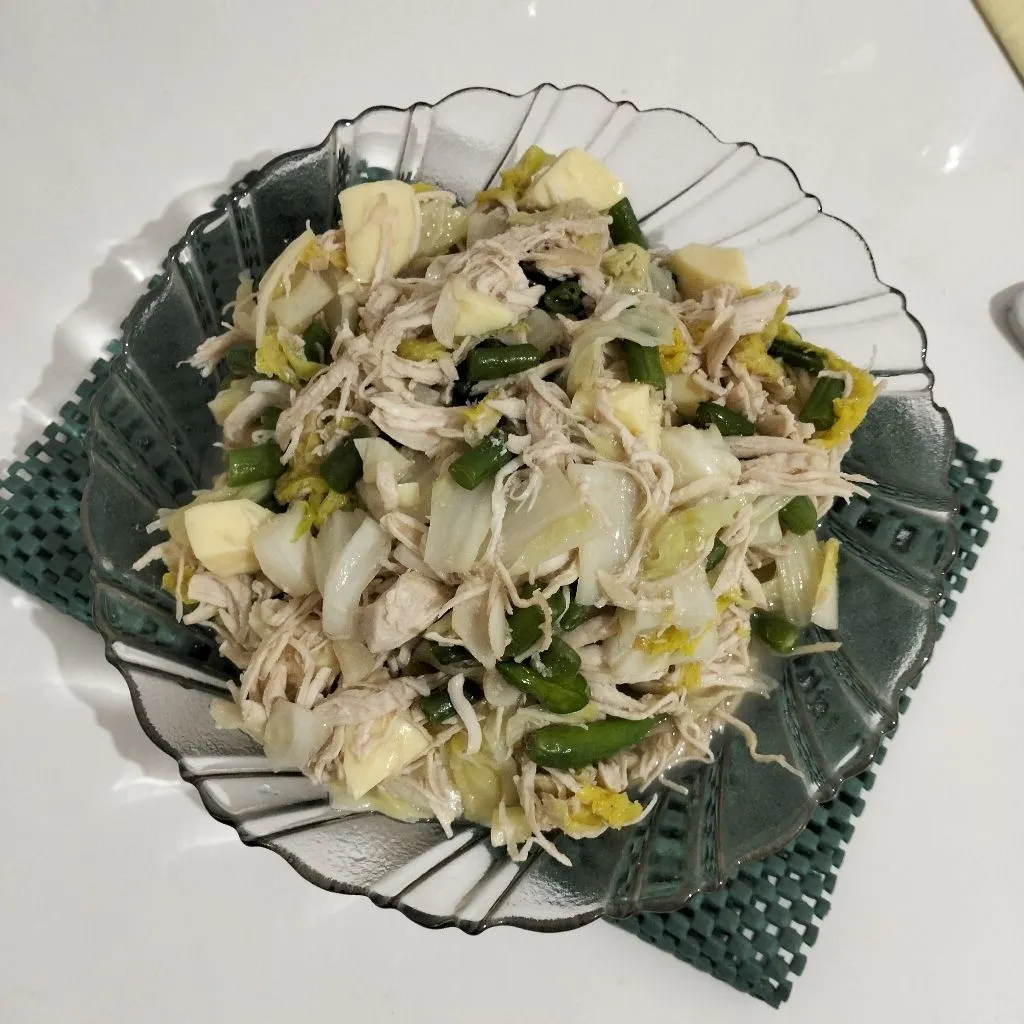 Tumis Sawi Ayam Suwir