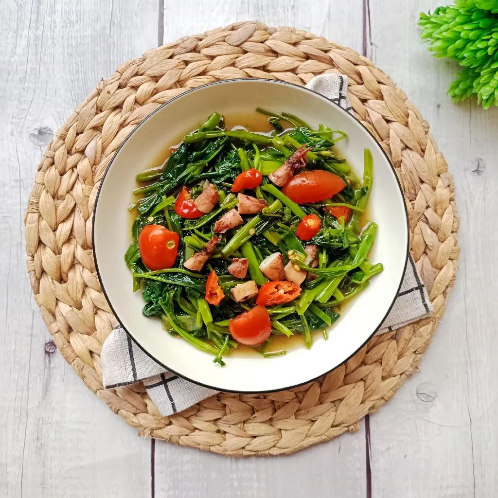 Tumis Kangkung Cumi Asin #KurCepResepRp9000