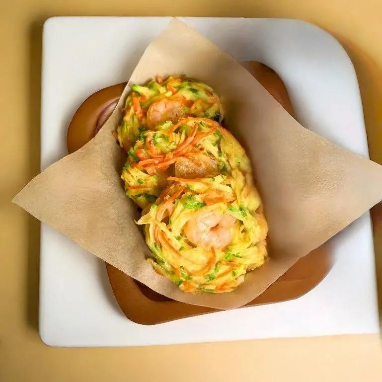 Zucchini Shrimp Egg Pancake