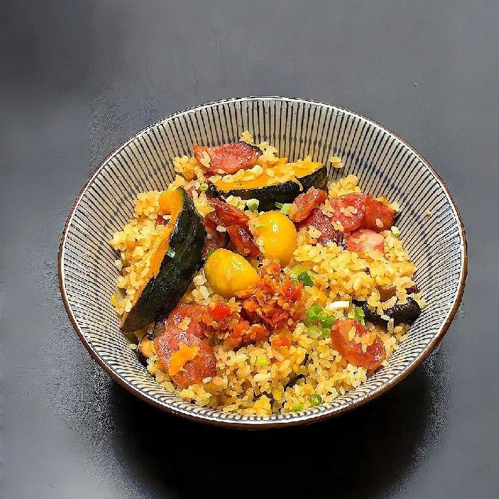 Pumpkin Chestnut Sausage Rice