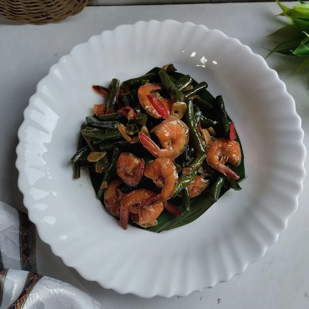 Oseng Udang Kacang Saus Tiram