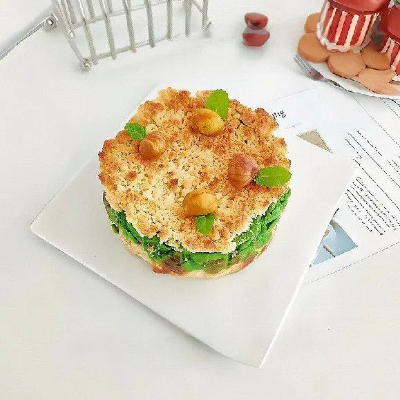 Chestnut Pistachio Crumble Cake