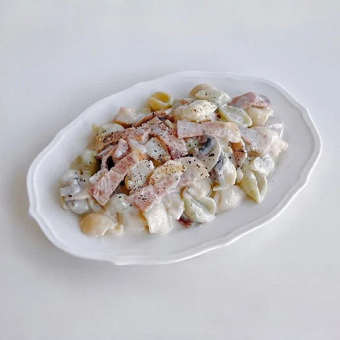 Mushroom Taro Cream Pasta