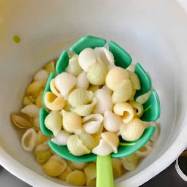 Rebus pasta hingga matang al dente, tiriskan, sisihkan