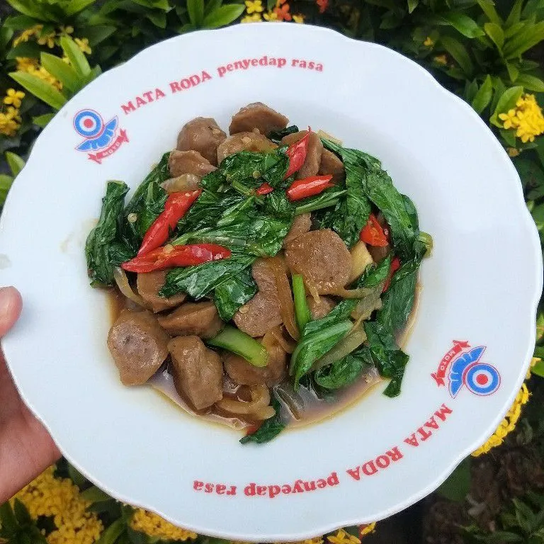 Tumis Sawi Hijau Dan Bakso