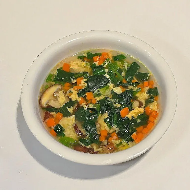 Golden Egg Spinach Soup