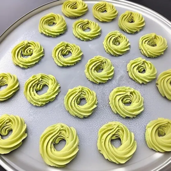 Panggang dalam oven suhu 140°C selama 20 menit hingga permukaan kue sedikit berubah warna kecokelatan